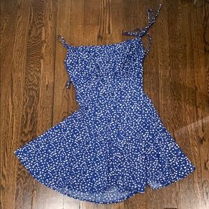 Floral Blue Spaghetti Strap Dress